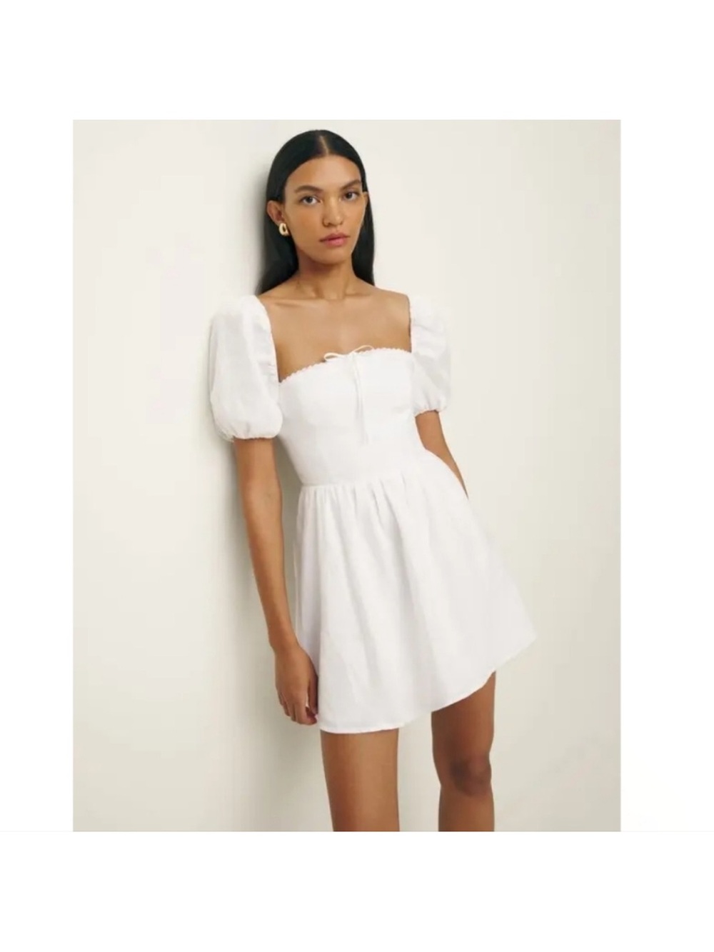 Reformation Malvina Linen White Dress Sz 6